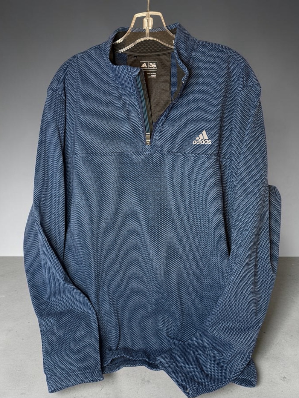 adidas Men’s Navy Blue Half-Zip Sweater Sweatshirt Long Sleeve